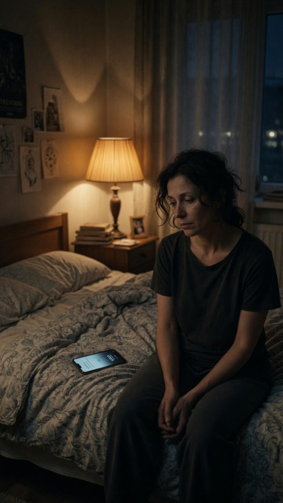 A person holding their phone, hesitating before sending the first message again