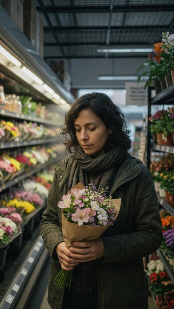 A person pausing in a quiet moment, missing their mom every day in the small things
