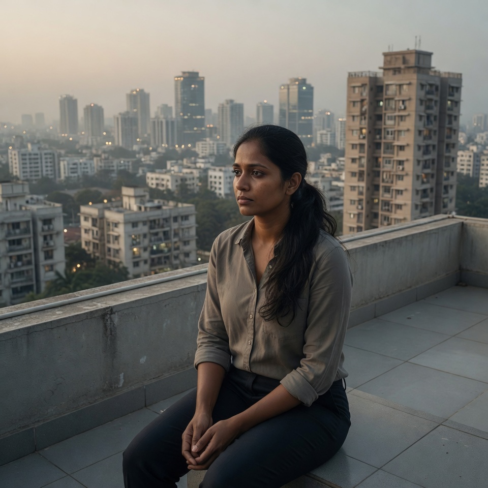 A person sitting still, expression empty — depression that looks like numbness