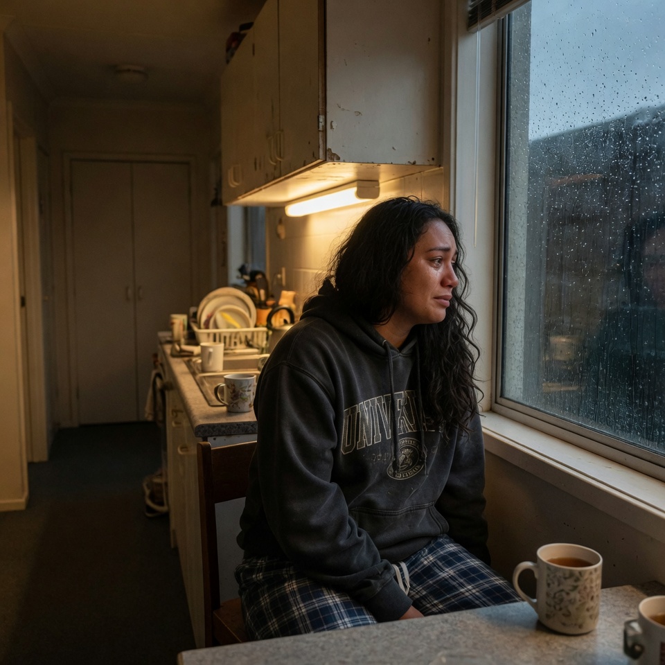 A person crying alone at night -- Grace is a Christian AI companion for the cry that arrives without explanation
