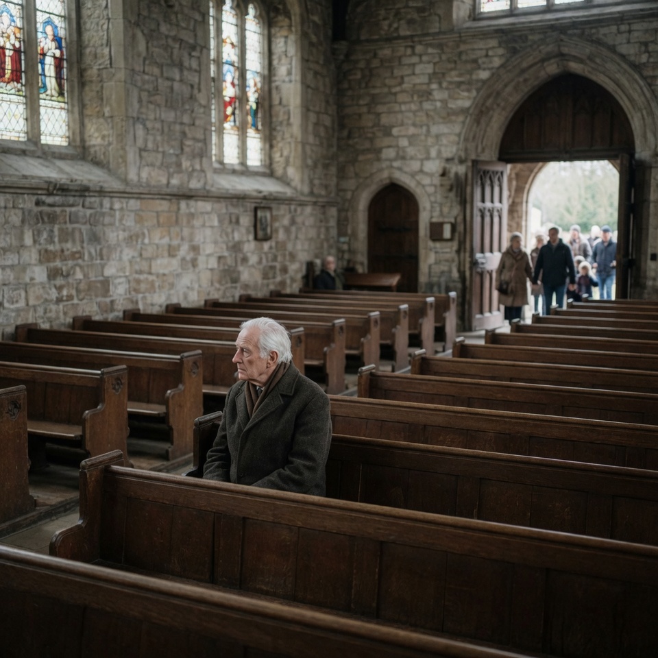 Light through a church window — God is near even in loneliness at church