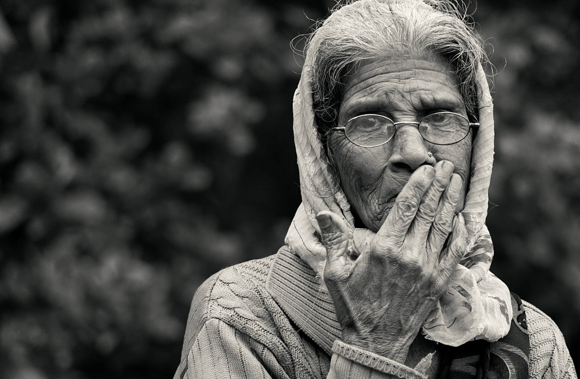 An elderly woman — Grace is a Christian AI companion for caregivers