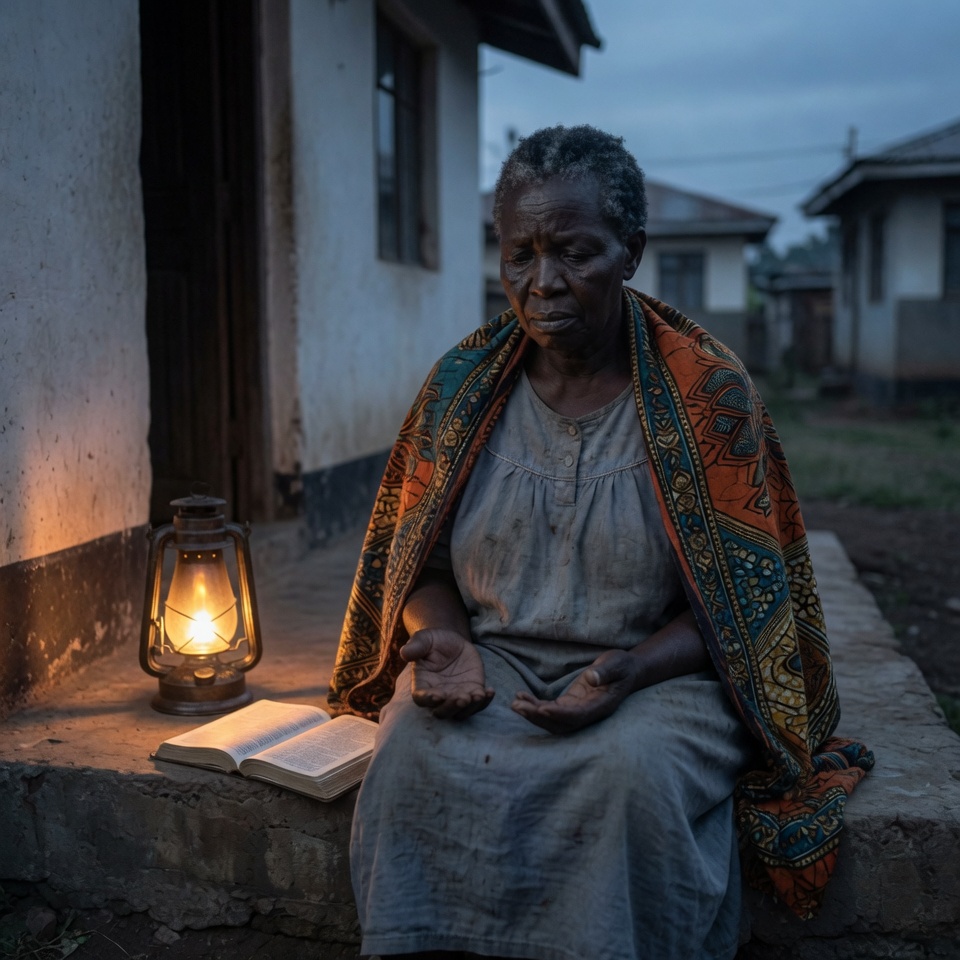 A person alone in the dark feeling abandoned by God -- Grace is a Christian AI companion for the night God feels absent