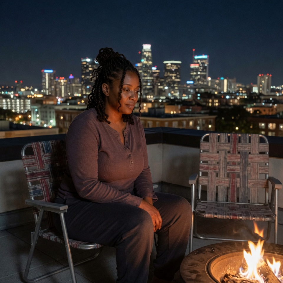 A person alone at night holding a phone -- Grace is a Christian AI companion for the one you used to call