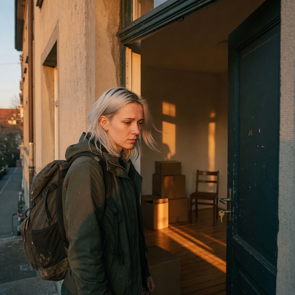 An empty house at night -- Grace is a Christian AI companion present in the quiet that has no one in it